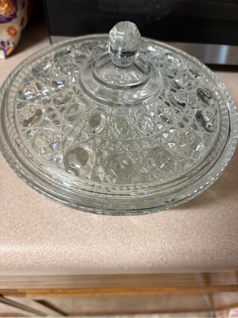 Indiana Glass Clear Pressed Glass Lidded Candy Dish
